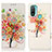Leather Case Stands Fashionable Pattern Flip Cover Holder D02Y for Motorola Moto E20