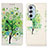 Leather Case Stands Fashionable Pattern Flip Cover Holder D02Y for Motorola Moto Edge Plus (2022) 5G Green