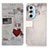 Leather Case Stands Fashionable Pattern Flip Cover Holder D02Y for Motorola Moto Edge Plus (2022) 5G Red Wine