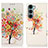 Leather Case Stands Fashionable Pattern Flip Cover Holder D02Y for Motorola Moto Edge S30 5G Red