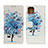 Leather Case Stands Fashionable Pattern Flip Cover Holder D02Y for Motorola Moto G100 5G Blue