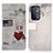 Leather Case Stands Fashionable Pattern Flip Cover Holder D02Y for OnePlus Nord N200 5G Red Wine