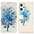 Leather Case Stands Fashionable Pattern Flip Cover Holder D02Y for Oppo Reno7 A Blue