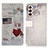 Leather Case Stands Fashionable Pattern Flip Cover Holder D02Y for Samsung Galaxy S21 Plus 5G