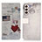 Leather Case Stands Fashionable Pattern Flip Cover Holder D02Y for Samsung Galaxy S22 5G