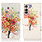 Leather Case Stands Fashionable Pattern Flip Cover Holder D02Y for Samsung Galaxy S22 5G Red