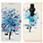 Leather Case Stands Fashionable Pattern Flip Cover Holder D02Y for Sony Xperia PRO-I Blue