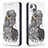 Leather Case Stands Fashionable Pattern Flip Cover Holder for Apple iPhone 13 Gray