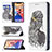 Leather Case Stands Fashionable Pattern Flip Cover Holder for Apple iPhone 13 Mini Gray