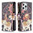 Leather Case Stands Fashionable Pattern Flip Cover Holder for Apple iPhone 13 Pro Mixed