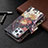 Leather Case Stands Fashionable Pattern Flip Cover Holder for Apple iPhone 13 Pro Mixed