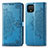 Leather Case Stands Fashionable Pattern Flip Cover Holder for Google Pixel 4 Blue