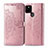 Leather Case Stands Fashionable Pattern Flip Cover Holder for Google Pixel 5 XL 5G Rose Gold