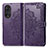 Leather Case Stands Fashionable Pattern Flip Cover Holder for Huawei Honor 50 Pro 5G Purple