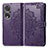 Leather Case Stands Fashionable Pattern Flip Cover Holder for Huawei Honor 80 Pro 5G Purple