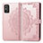 Leather Case Stands Fashionable Pattern Flip Cover Holder for Huawei Honor X10 Max 5G Rose Gold