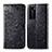 Leather Case Stands Fashionable Pattern Flip Cover Holder for Huawei P40 Pro Black