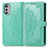 Leather Case Stands Fashionable Pattern Flip Cover Holder for Motorola Moto E32 Green