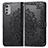 Leather Case Stands Fashionable Pattern Flip Cover Holder for Motorola Moto E32s Black