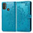 Leather Case Stands Fashionable Pattern Flip Cover Holder for Motorola Moto E40 Blue