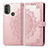 Leather Case Stands Fashionable Pattern Flip Cover Holder for Motorola Moto E40 Rose Gold