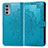 Leather Case Stands Fashionable Pattern Flip Cover Holder for Motorola Moto Edge 20 5G Blue