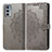 Leather Case Stands Fashionable Pattern Flip Cover Holder for Motorola Moto Edge 20 5G Gray