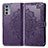 Leather Case Stands Fashionable Pattern Flip Cover Holder for Motorola Moto Edge 20 5G Purple