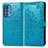 Leather Case Stands Fashionable Pattern Flip Cover Holder for Motorola Moto Edge 20 Pro 5G Blue