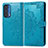 Leather Case Stands Fashionable Pattern Flip Cover Holder for Motorola Moto Edge (2021) 5G Blue