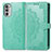 Leather Case Stands Fashionable Pattern Flip Cover Holder for Motorola Moto Edge (2022) 5G Green
