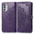 Leather Case Stands Fashionable Pattern Flip Cover Holder for Motorola Moto Edge (2022) 5G Purple