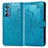 Leather Case Stands Fashionable Pattern Flip Cover Holder for Motorola Moto Edge 30 5G Blue