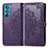 Leather Case Stands Fashionable Pattern Flip Cover Holder for Motorola Moto Edge 30 5G Purple