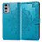 Leather Case Stands Fashionable Pattern Flip Cover Holder for Motorola Moto Edge Lite 5G Blue