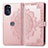 Leather Case Stands Fashionable Pattern Flip Cover Holder for Motorola Moto G 5G (2022) Rose Gold