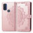 Leather Case Stands Fashionable Pattern Flip Cover Holder for Motorola Moto G Pure Rose Gold