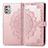 Leather Case Stands Fashionable Pattern Flip Cover Holder for Motorola Moto G Stylus (2021) Rose Gold