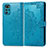 Leather Case Stands Fashionable Pattern Flip Cover Holder for Motorola Moto G22 Blue