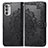 Leather Case Stands Fashionable Pattern Flip Cover Holder for Motorola Moto G52j 5G Black