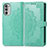 Leather Case Stands Fashionable Pattern Flip Cover Holder for Motorola Moto G52j 5G Green