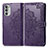 Leather Case Stands Fashionable Pattern Flip Cover Holder for Motorola Moto G52j 5G Purple