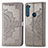 Leather Case Stands Fashionable Pattern Flip Cover Holder for Motorola Moto One Fusion Plus Gray