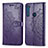 Leather Case Stands Fashionable Pattern Flip Cover Holder for Motorola Moto One Fusion Plus Purple