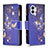 Leather Case Stands Fashionable Pattern Flip Cover Holder for Nothing Phone 1 Navy Blue