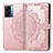 Leather Case Stands Fashionable Pattern Flip Cover Holder for OnePlus Nord N300 5G Rose Gold