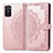 Leather Case Stands Fashionable Pattern Flip Cover Holder for Oppo A55S 5G Rose Gold