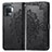 Leather Case Stands Fashionable Pattern Flip Cover Holder for Oppo F19 Pro Black