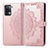 Leather Case Stands Fashionable Pattern Flip Cover Holder for Oppo F19 Pro Rose Gold