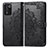 Leather Case Stands Fashionable Pattern Flip Cover Holder for Oppo K9S 5G Black